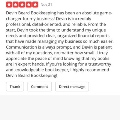 Devin Beard Bookkeeping's logo